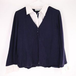 Alfred Dunner Petite Collared Cardigan 2-in-1 PXL